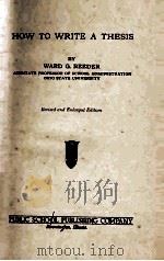 HOW TO WRITE A THESIS（1930 PDF版）