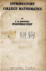 INTRODUCTORY COLLEGE MATHEMATICS PDF电子版封面 F. E. JOHNSTON