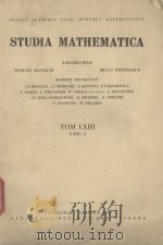 STUDIA MATHEMATICA TOM LXIII FASC.1 1978 PDF电子版封面