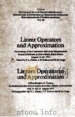 LINEARE OPERATOREN UND APPROXIMATION 1972 PDF电子版封面