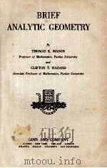 BRIEF ANALYTIC GEOMETRY（1935 PDF版）