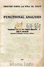 FUNCTIONAL ANALYSIS 1956 PDF电子版封面 LEO F. BORON
