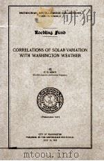 CORRELATIONS OF SOLAR VARIATION WITH WASHINGTON WEATHER（1945 PDF版）