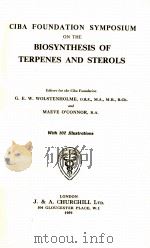 CIBA FOUNDATION SYMPOSIUM ON THE BIOSYNTHESIS OF TERPENES AND STEROLS WITH 102 ILLUSTRATIONS（1959 PDF版）