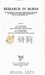RESEARCH IN BURNS 1966 PDF电子版封面