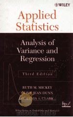 APPLIED STATISTICS ANALYSIS OF VARIANCE AND REGRESSION（ PDF版）