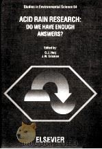 ACID RAIN RESEARCH:DO WE HAVE ENOUGH ANSWERS? PDF电子版封面 0444820388