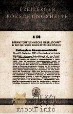 FREIBERGER FORSCHUNGSHEFTE A 170 BRENNSTOFFTECHNISCHE GESELLSCHAFT IN DER DEUTSCHEN DEMOKRATISCHEN R（1960 PDF版）