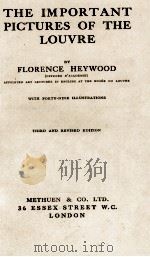 THE IMPORTANT PICTURES OF THE LOUVRE 1927 PDF电子版封面