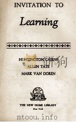 INVITATION TO LEARING 1943 PDF电子版封面