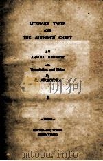 LITERARY TASTE AND THE AUTHOR'S CRAFT 1932 PDF电子版封面