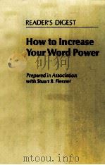 READER'S DIGEST HOW TO INCREASE YOUR WORD POWER PDF电子版封面
