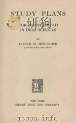 STUDY PLANS FOR NOVELS READ IN HIGH SCHOOLS（1927 PDF版）