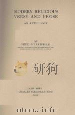 MODERN RELIGIOUS VERSE AND PROSE AN ANTHOLOGY 1925 PDF电子版封面