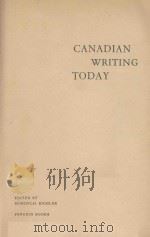 CANADIAN WRITING TODAY 1970 PDF电子版封面