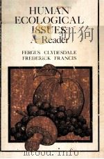 HUMAN ECOLOGICAL ISSUES A READER PDF电子版封面