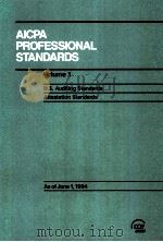 AICPA PROFESSIONAL STANDARDS VOLUME 1 PDF电子版封面 U.S.AUDITING