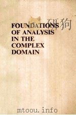 FOUNDATIONS OF ANALYSIS IN THE COMPLEX DOMAIN PDF电子版封面