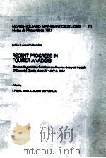 RECENT PROGRESS IN FOURIER ANALTSIS PDF电子版封面