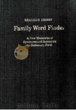 READER'S DIGEST FAMILY WORD FINDER PDF电子版封面