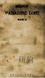 MILTON PARADISE LOST BOOK II PDF电子版封面