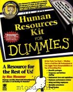 HUMAN RESOURCES KIT FOR DUMMIES:BY MAX MESSMER PDF电子版封面 0764551310