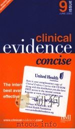 CLINICAL EVIDENCE CONCISE JUNE2003 9 PDF电子版封面 0727918044