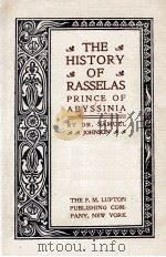 THE HISTORY OF RASSELAS PRINCE OF ABYSSINIA PDF电子版封面