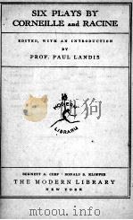 SIX PLAYS BY CORNEILLE AND RACINE（1931 PDF版）