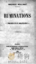 RUMINATIONS 1904 PDF电子版封面