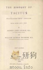 THE HISTORY OF TACITUS   1888  PDF电子版封面     