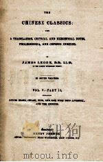 THE CHINESE CLASSICS. VOL. V-PART II. 1939 PDF电子版封面