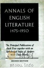 ANNALS OF ENGLISH LITERATURE 1475-1950   1961  PDF电子版封面     