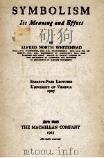 SYMBOLISM ITS MEANING AND EFFECT（1927 PDF版）