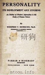 PERSONALITY: ITS DEVELOPMENT AND HYGIENE   1937  PDF电子版封面     