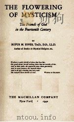 THE FLOWERING OF MYSTICISM   1940  PDF电子版封面     
