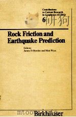 ROCK FRICTION AND EARTHQUAKE PREDICTION PDF电子版封面
