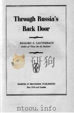 THROUGH RUSSIA'S BACK DOOR 1947 PDF电子版封面