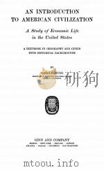 AN INTRODUCTION TO AMERICAN CIVILIZATION 1929 PDF电子版封面