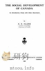 THE SOCIAL DEVELOPMENT OF CANADA 1942 PDF电子版封面