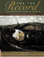 FOR THE RECORD A DOCUMENTARY HISTORY OF AMERICA THIRD EDITION VOLUME 2     PDF电子版封面     