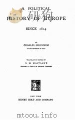 A POLITICAL HISTORY OF EUROPE 1899 PDF电子版封面