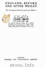 ENGLAND: BEFORE AND AFTER WESLEY PDF电子版封面
