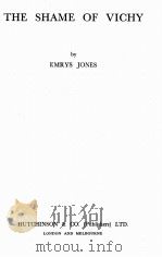 THE SHAME OF VICHY PDF电子版封面