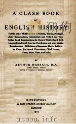 A CLASS BOOK OF ENGLISH HISTORY 1901 PDF电子版封面