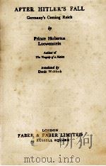 AFTER HITLER'S FALL     PDF电子版封面     