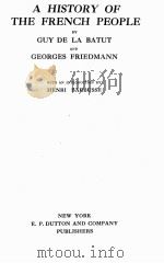A HISTORY OF THE FRENCH PEOPLE PDF电子版封面