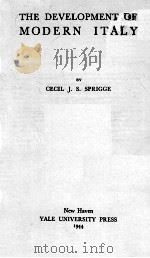 THE DEVELOPMENT OF MODERN ITALY 1944 PDF电子版封面