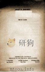 JAPAN IN JEOPARDY 1937 PDF电子版封面