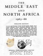 THE MIDDLE EAST AND NORTH AFRICA 1965-66 TWELFTH EDITION 1964 PDF电子版封面